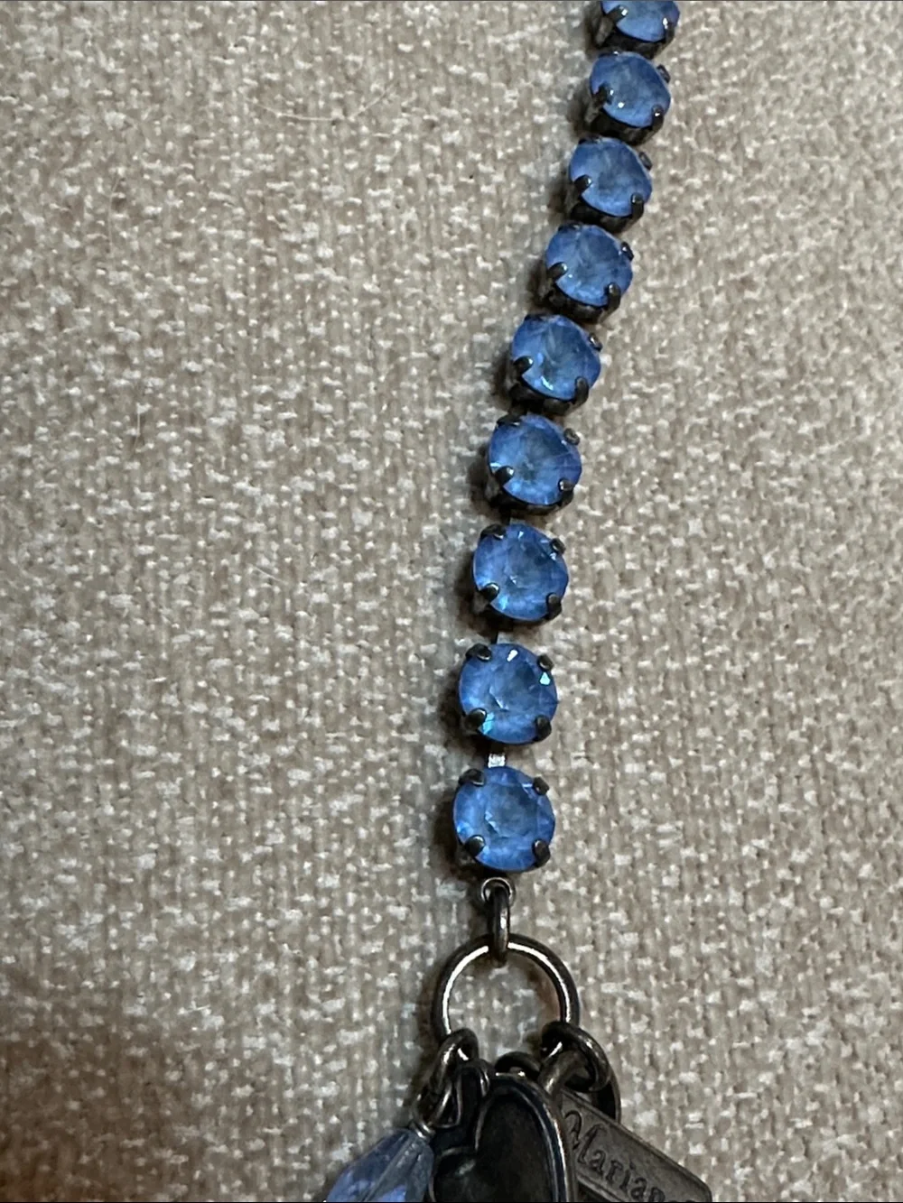 Mariana Periwinkle Blue Crystal Link Bracelet with Branded Charms